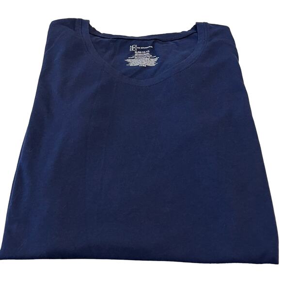 NO BOUNDARIES CAP SLEEVE ROUND NECK T-SHIRT, JRS/WOMENS, XL (15-17), NAVY BLUE - Picture 6 of 8